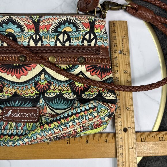 Sakroots Women's Campus Artist Circle Crossbody Purse Wristlet Leather Bird Logo - Picture 8 of 9
